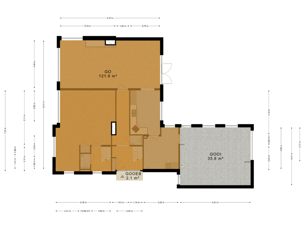 View floorplan of Begane grond (copy) of Bach 3