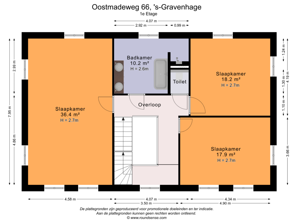 Bekijk plattegrond van 1e Etage van Oostmadeweg 66