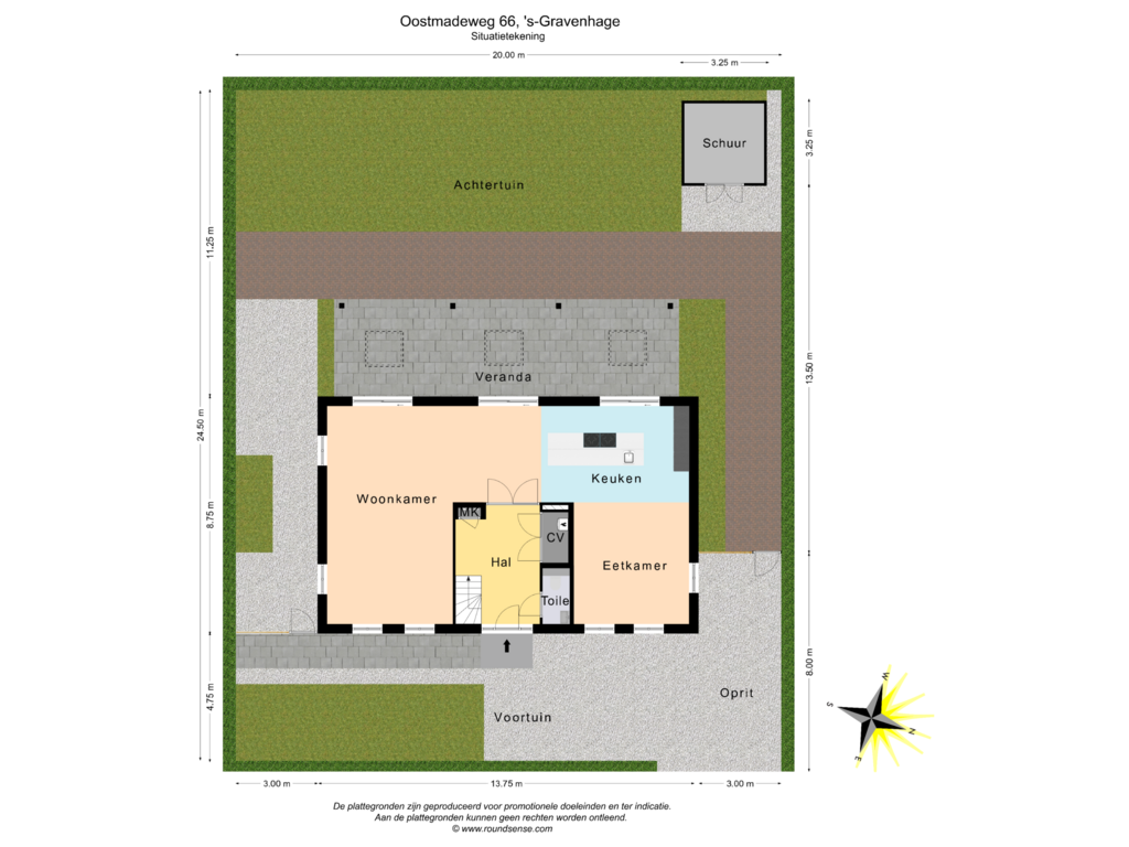 Bekijk plattegrond van Situatietekening van Oostmadeweg 66