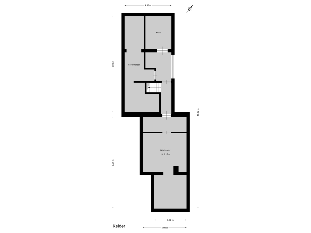 Bekijk plattegrond van Kelder van Prins Frederiklaan 28