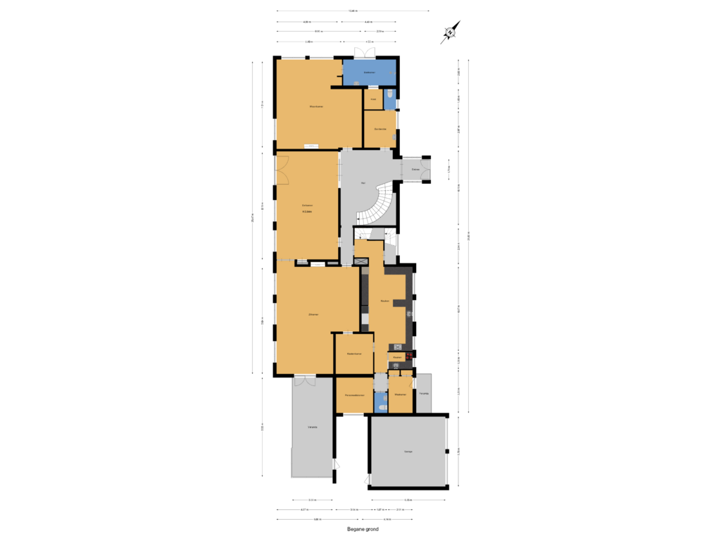 Bekijk plattegrond van Begane grond van Prins Frederiklaan 28