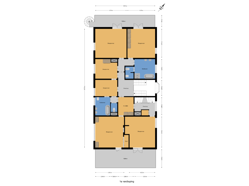 Bekijk plattegrond van 1e verdieping van Prins Frederiklaan 28