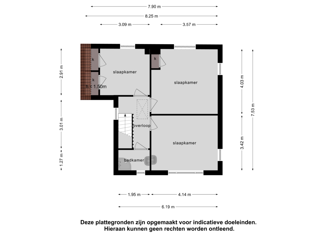 Bekijk plattegrond van 1e verdieping van Vylainlaan 21