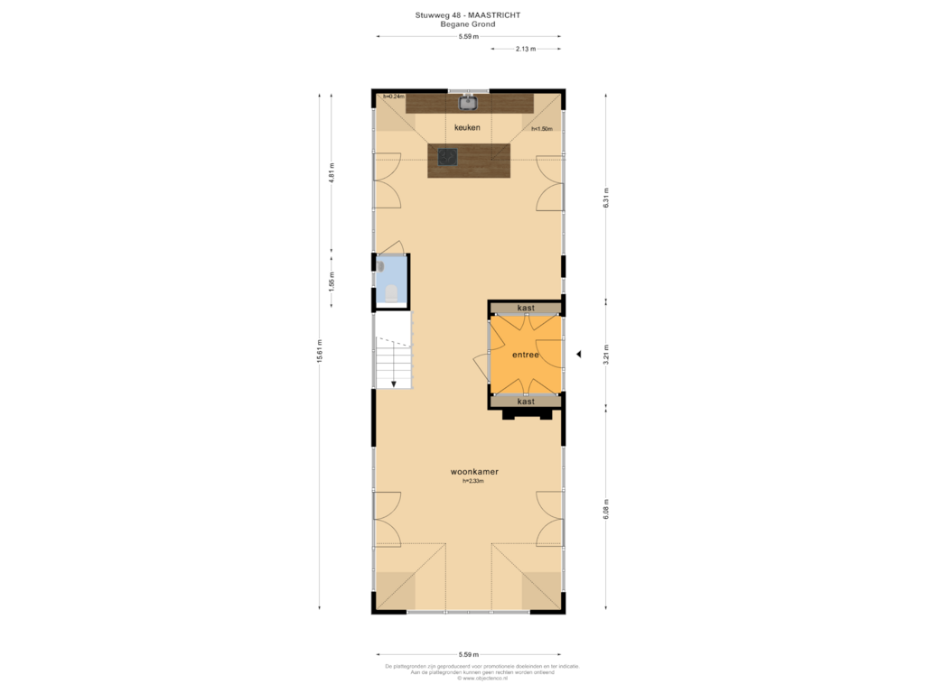 Bekijk plattegrond van BEGANE GROND van Stuwweg 48