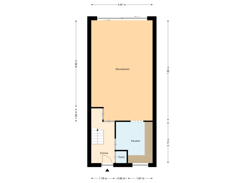 Bekijk plattegrond van Begane Grond van Hoogstraat 25