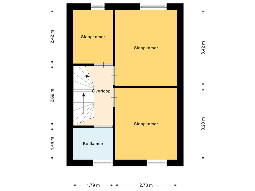 Bekijk plattegrond van 1e Verdieping van Hoogstraat 25