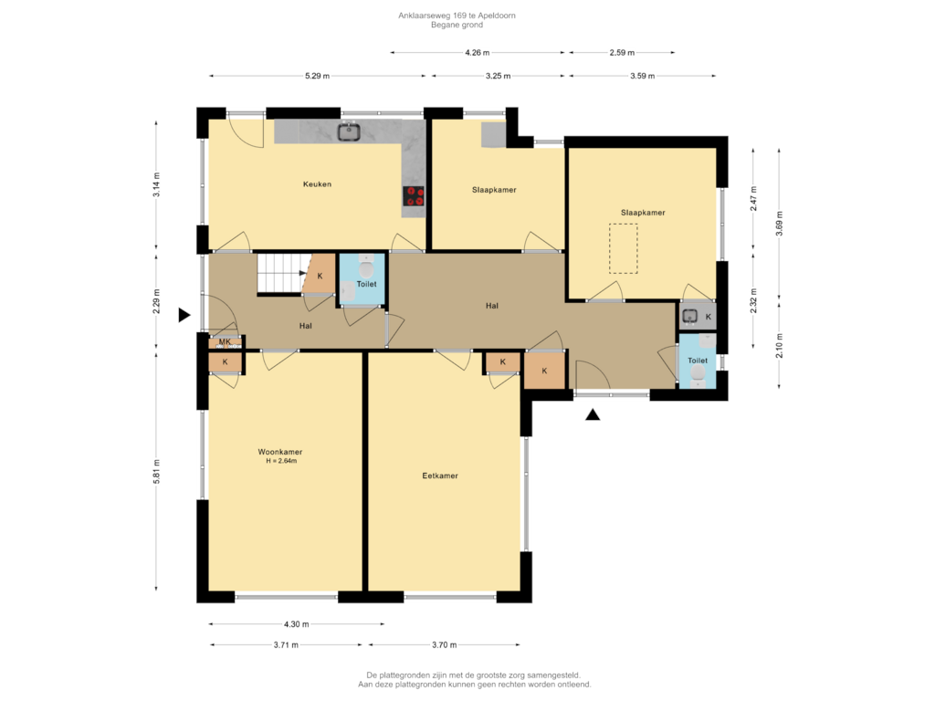 View floorplan of Begane grond of Anklaarseweg 169