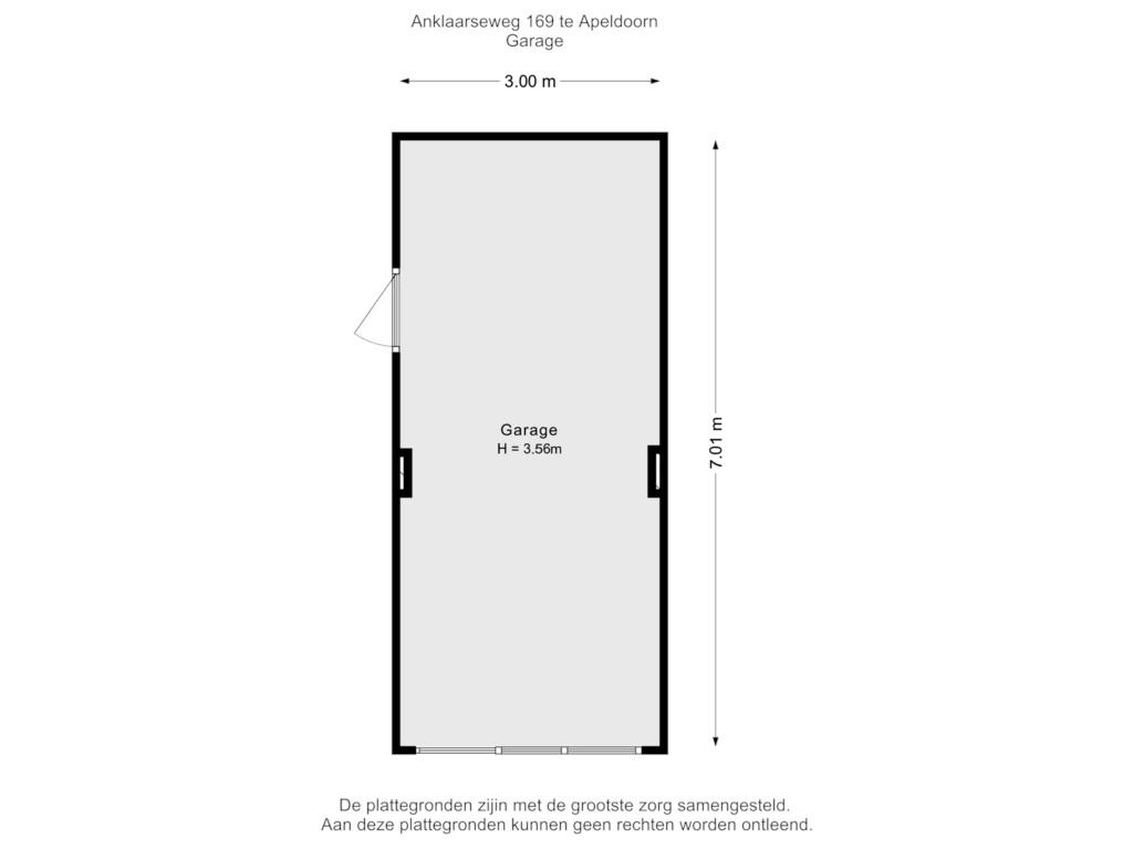 View floorplan of Garage of Anklaarseweg 169