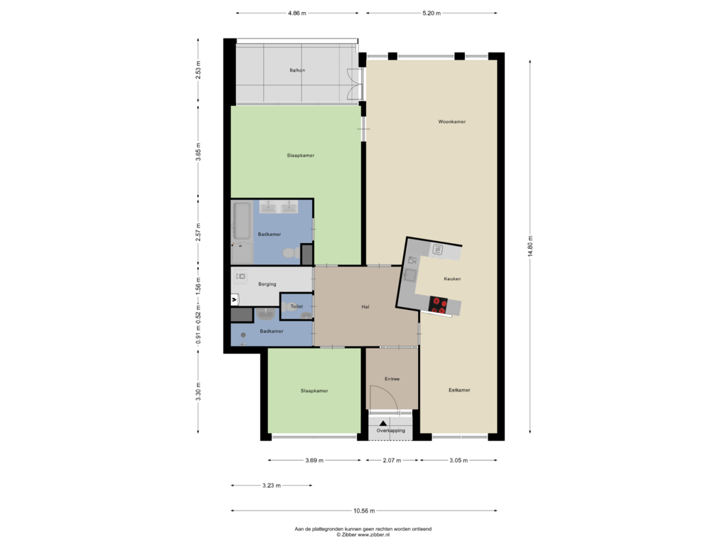 Bekijk plattegrond van Appartement van Veldzigt 9