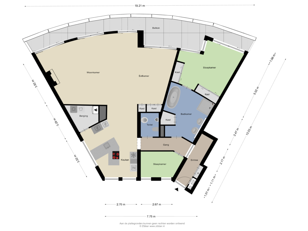 Bekijk plattegrond van Appartement van Bergse Rechter Rottekade 150-J