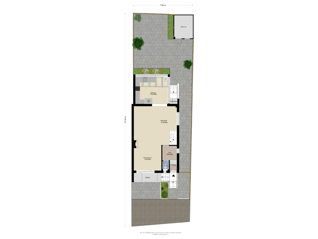 View floorplan of Begane Grond Tuin of Schiedamseweg 63