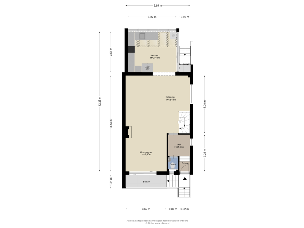 View floorplan of Begane Grond of Schiedamseweg 63