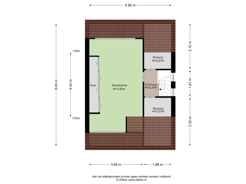 View floorplan of Tweede Verdieping of Schiedamseweg 63