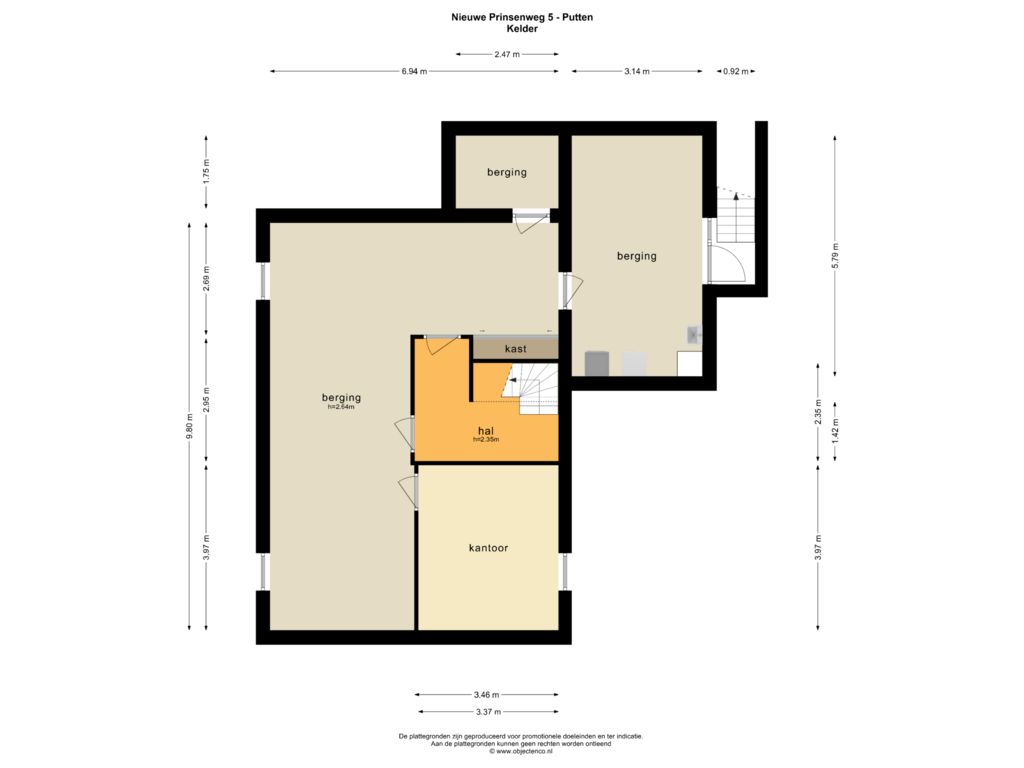 View floorplan of KELDER of Nieuwe Prinsenweg 5