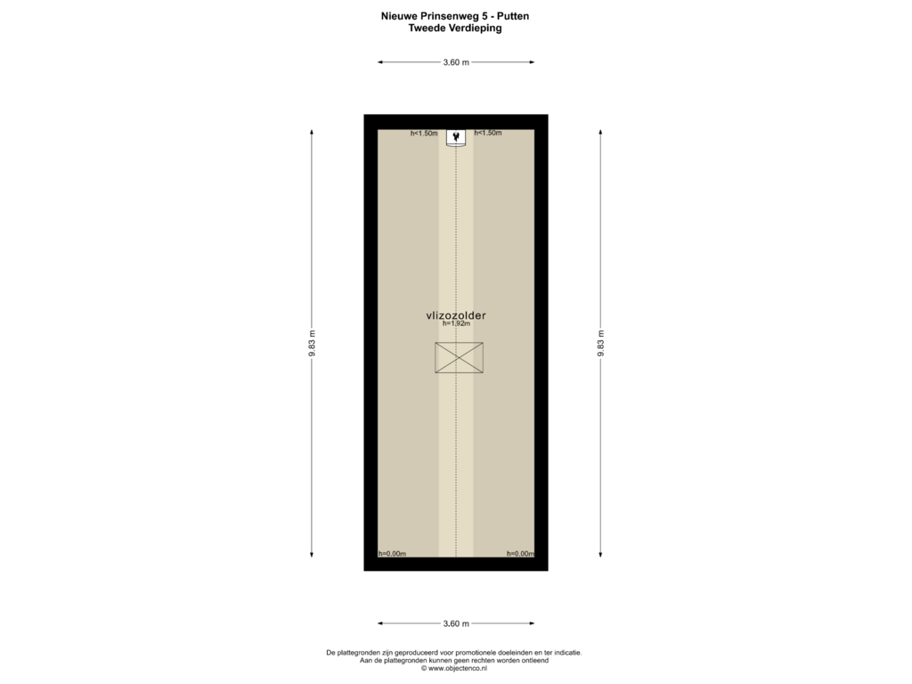 View floorplan of TWEEDE VERDIEPING of Nieuwe Prinsenweg 5