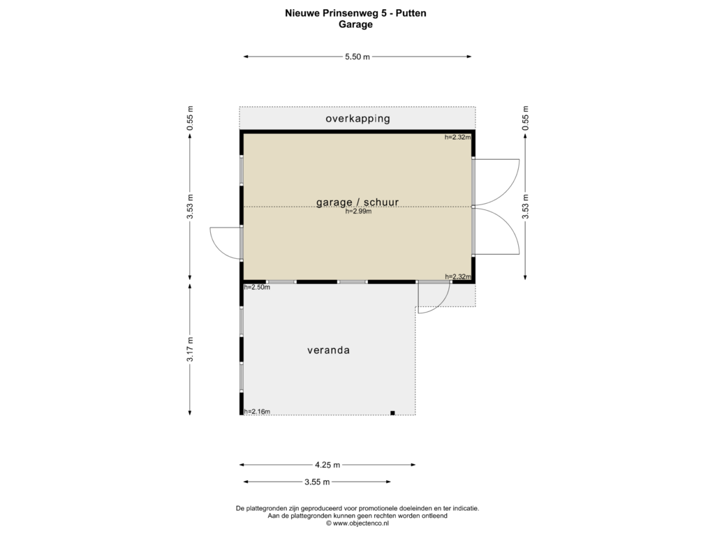 View floorplan of GARAGE of Nieuwe Prinsenweg 5