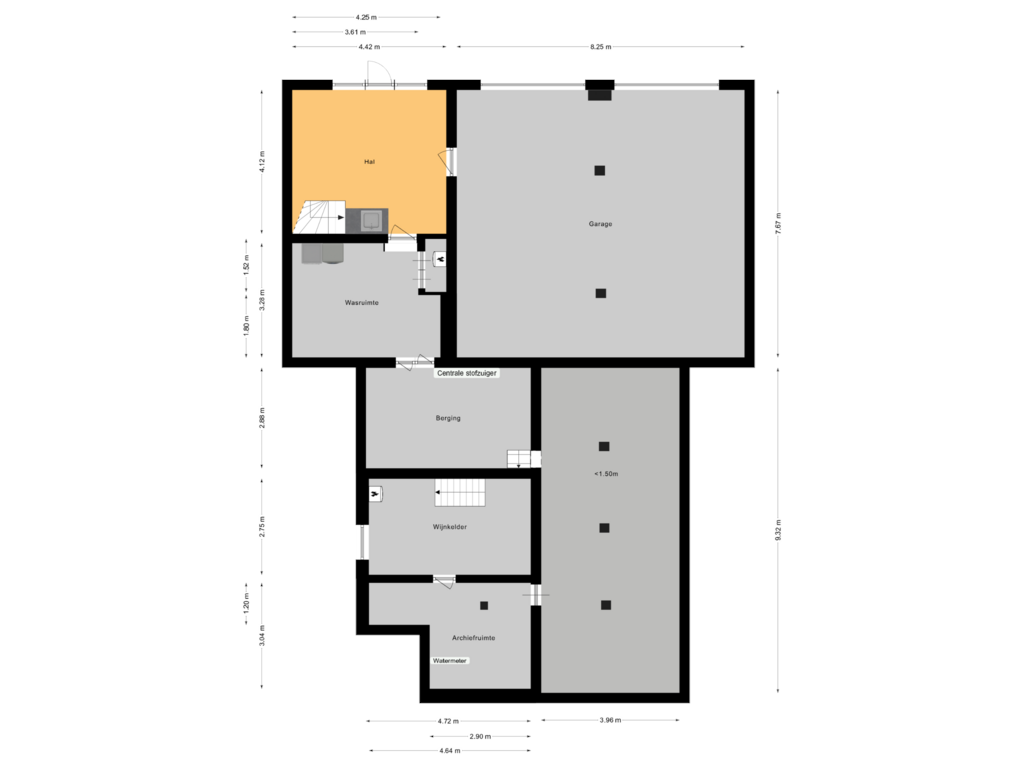 Bekijk plattegrond van Souterrain van Voorstraat 7