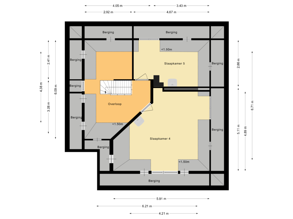 Bekijk plattegrond van Tweede verdieping van Voorstraat 7