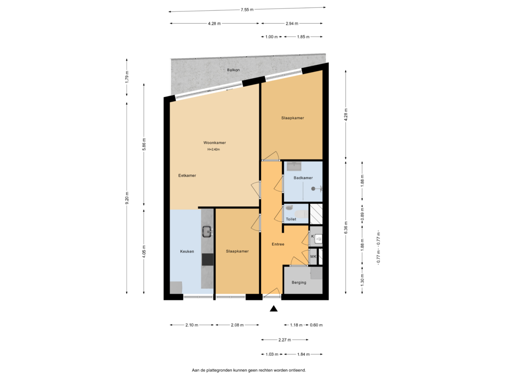 Bekijk plattegrond van Appartement van Claes de Vrieselaan 165