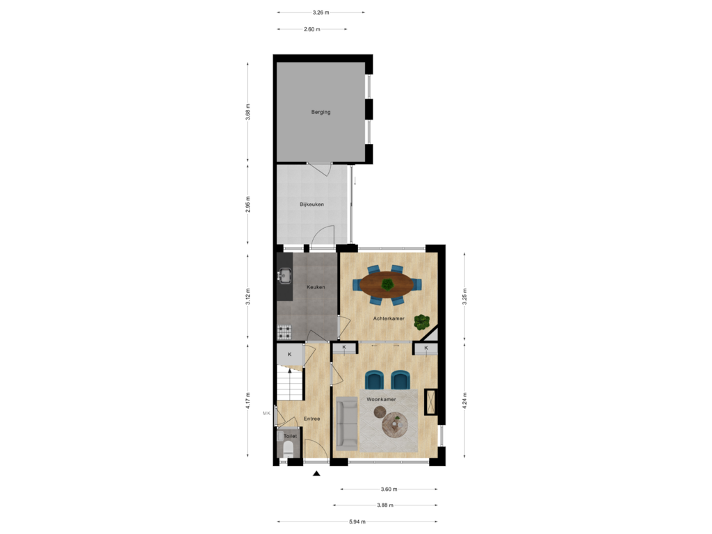 Bekijk plattegrond van Begane Grond van Mariastraat 33