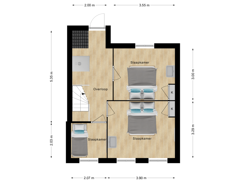 Bekijk plattegrond van 1e Verdieping van Mariastraat 33