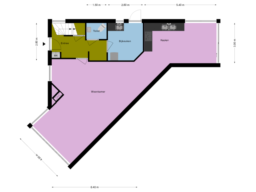 View floorplan of Begane Grond of Vijgendam 35