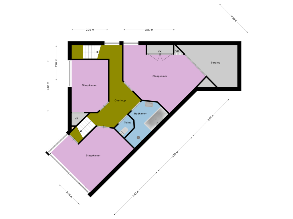 View floorplan of 1e Verdieping of Vijgendam 35