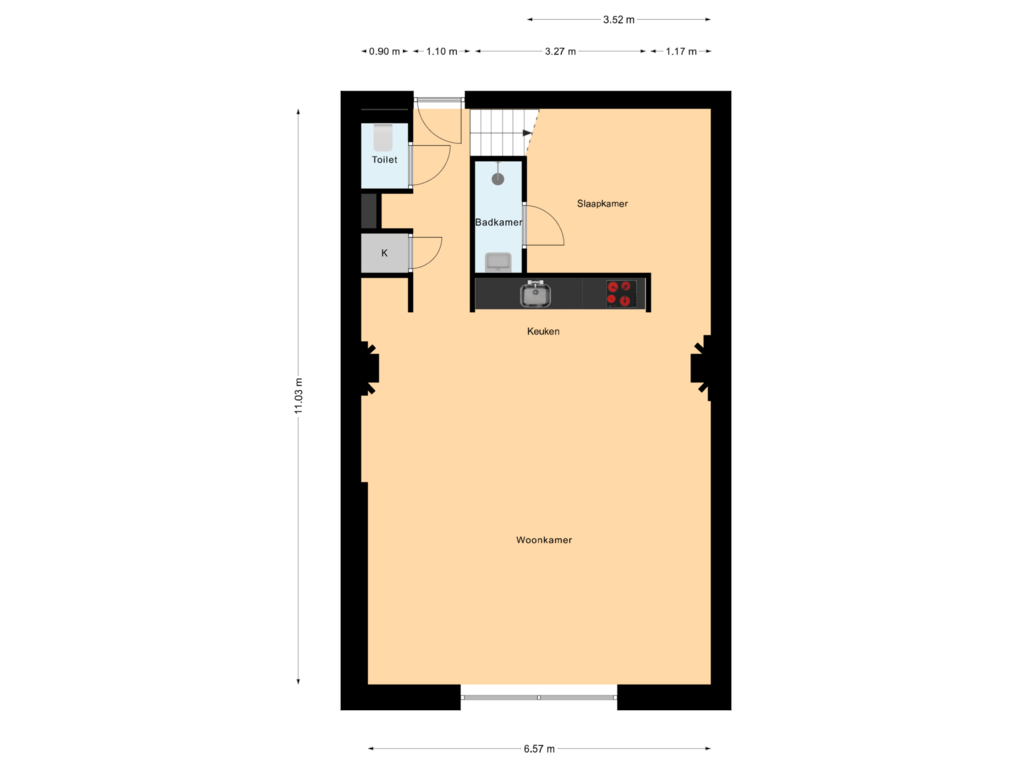 Bekijk plattegrond van Begane Grond van Oude Kerkstraat