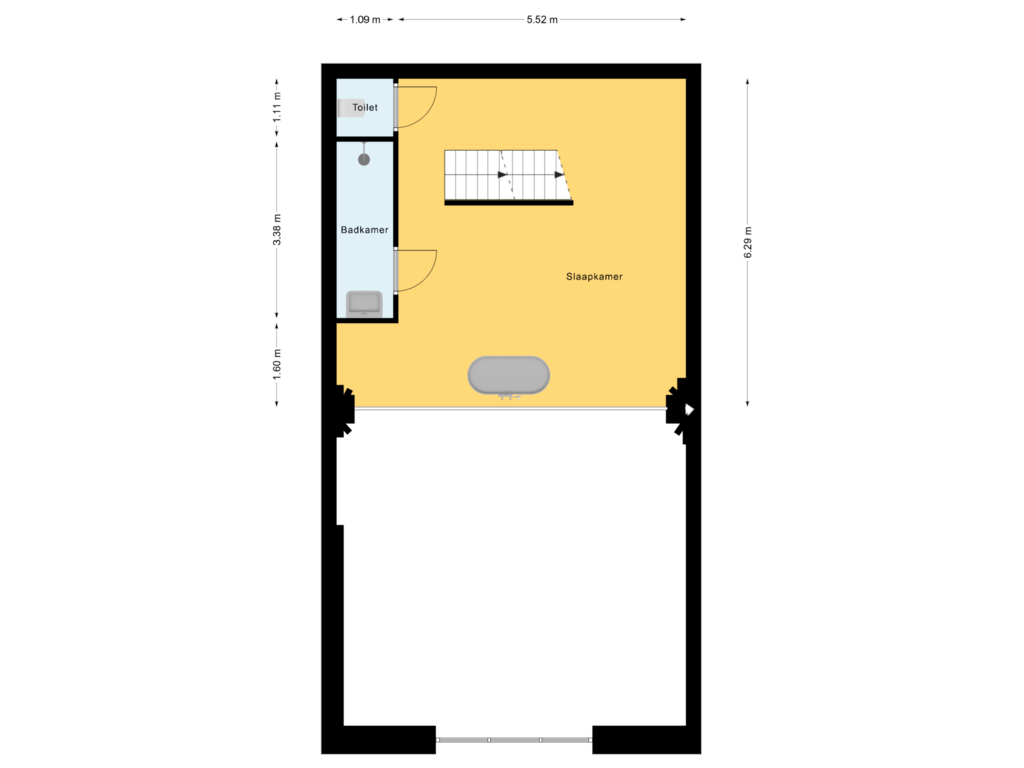 Bekijk plattegrond van 1e Verdieping van Oude Kerkstraat