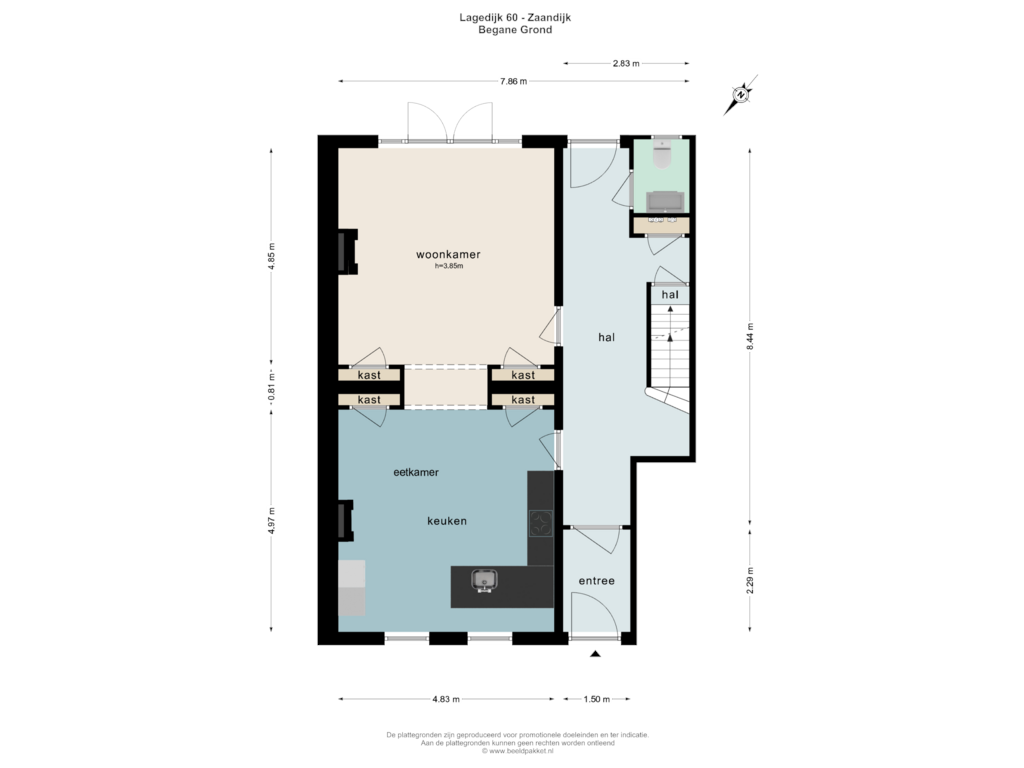 Bekijk plattegrond van BEGANE GROND van Lagedijk 60