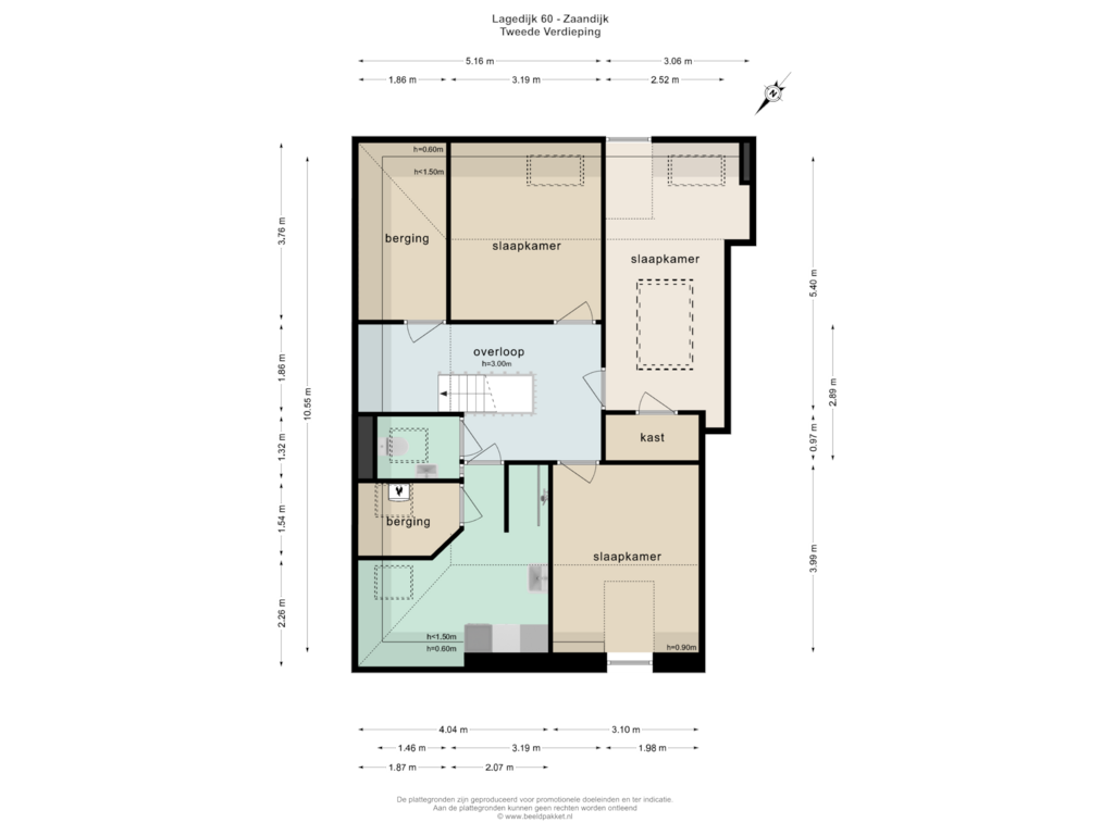 Bekijk plattegrond van TWEEDE VERDIEPING van Lagedijk 60