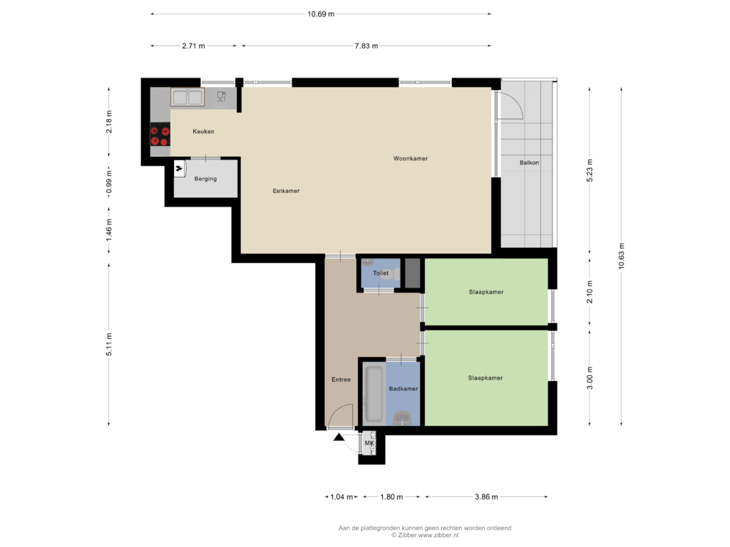 View floorplan of Appartement of De Heugden 302