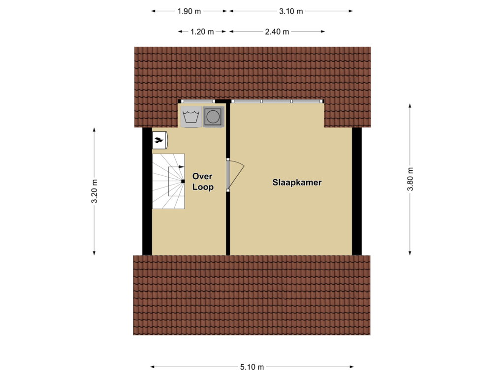 Bekijk plattegrond van 2e Verdieping van Willem Alexanderstraat 23