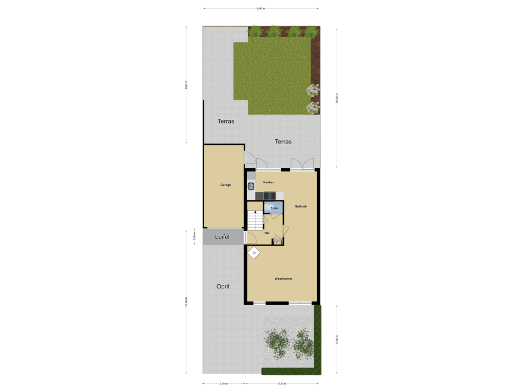 Bekijk plattegrond van Tuinindeling van Willem Alexanderstraat 23