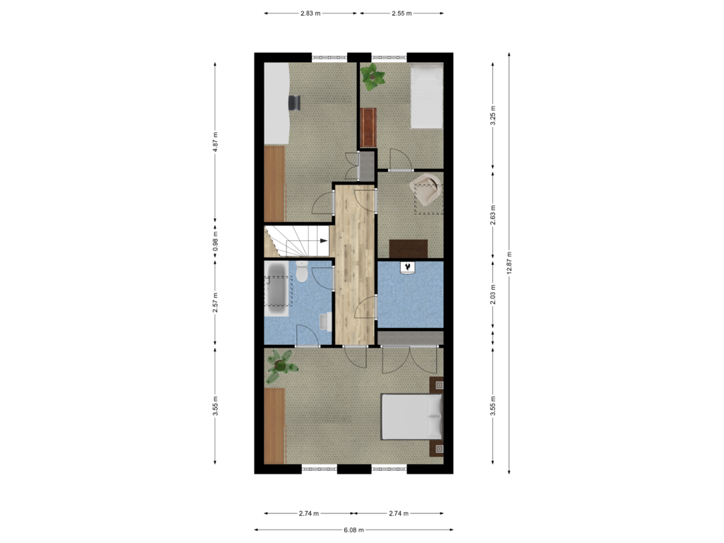 Bekijk plattegrond van 2e VD 12 van Hoogstraat 10