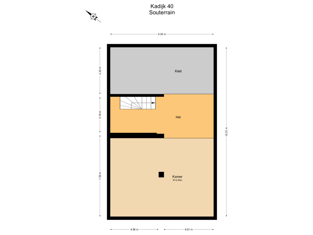 View floorplan of Souterrain of Kadijk 40