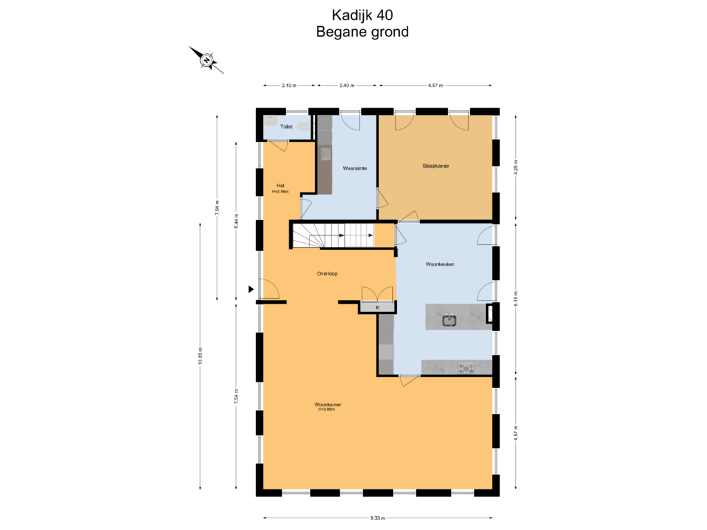 View floorplan of Begane Grond of Kadijk 40