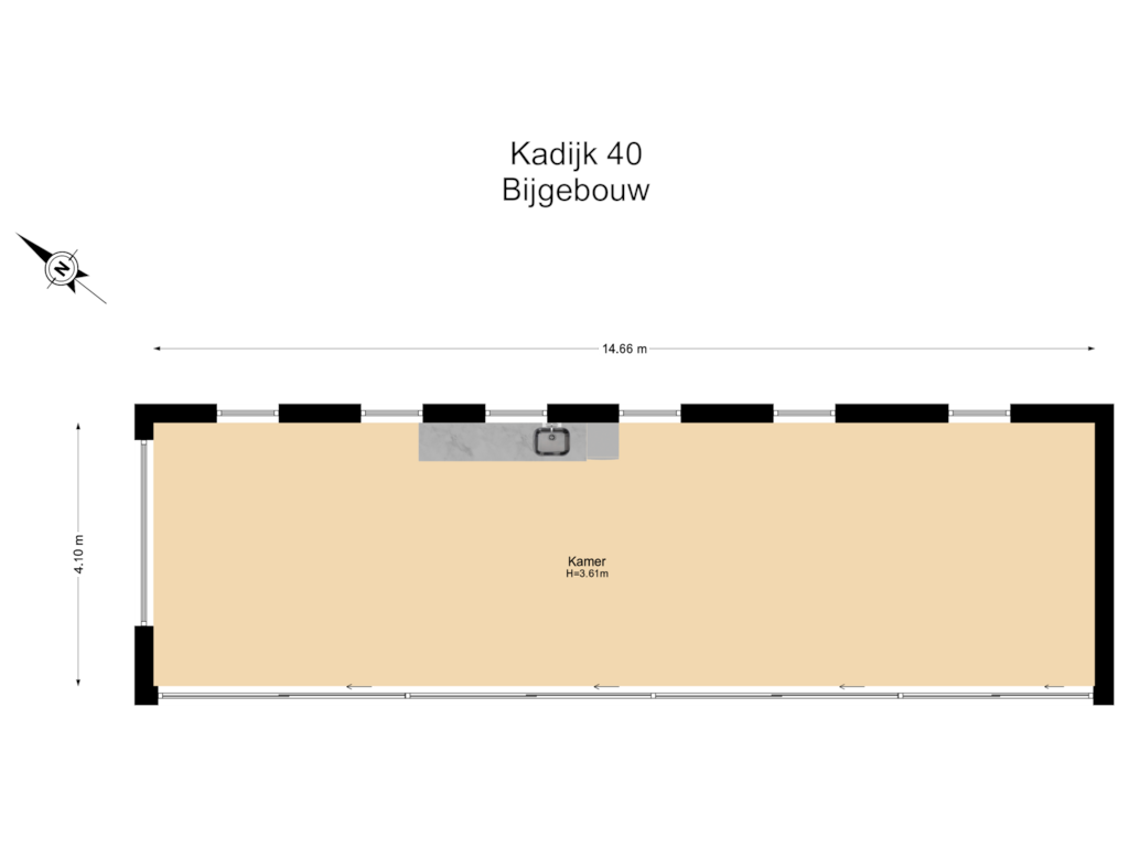 View floorplan of Werkruimte of Kadijk 40