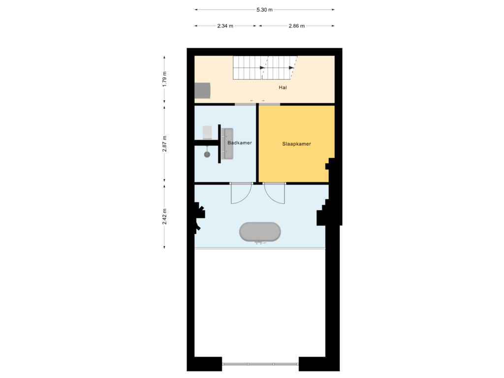 View floorplan of 1e Verdieping of Oude Kerkstraat