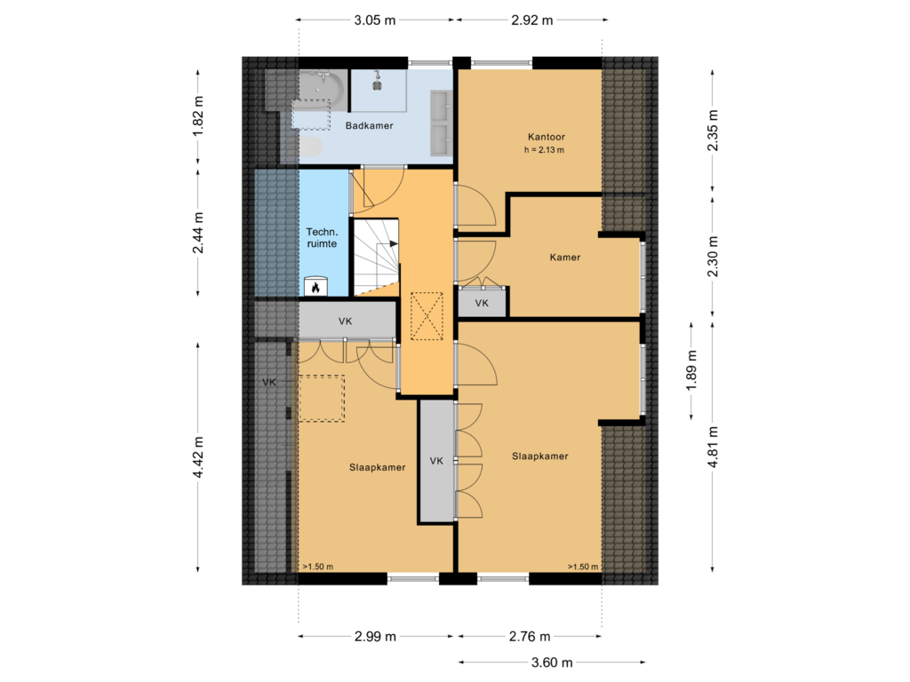 View floorplan of Eerste verdieping of Moerbeek 11