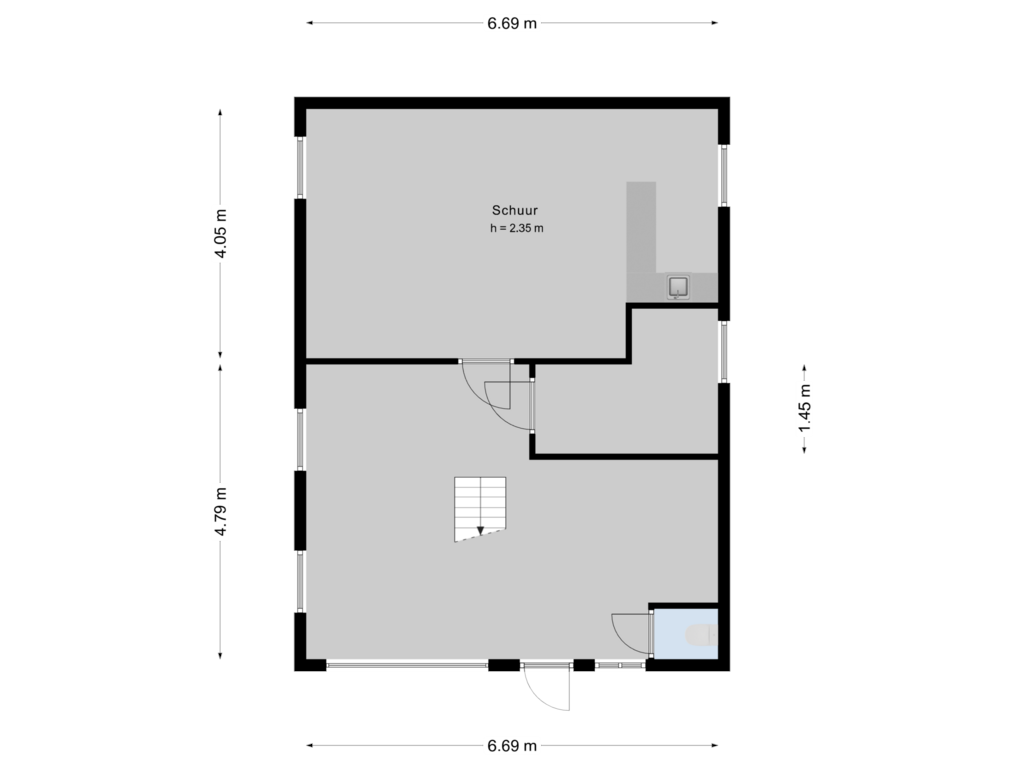 View floorplan of Schuur 1 of Moerbeek 11