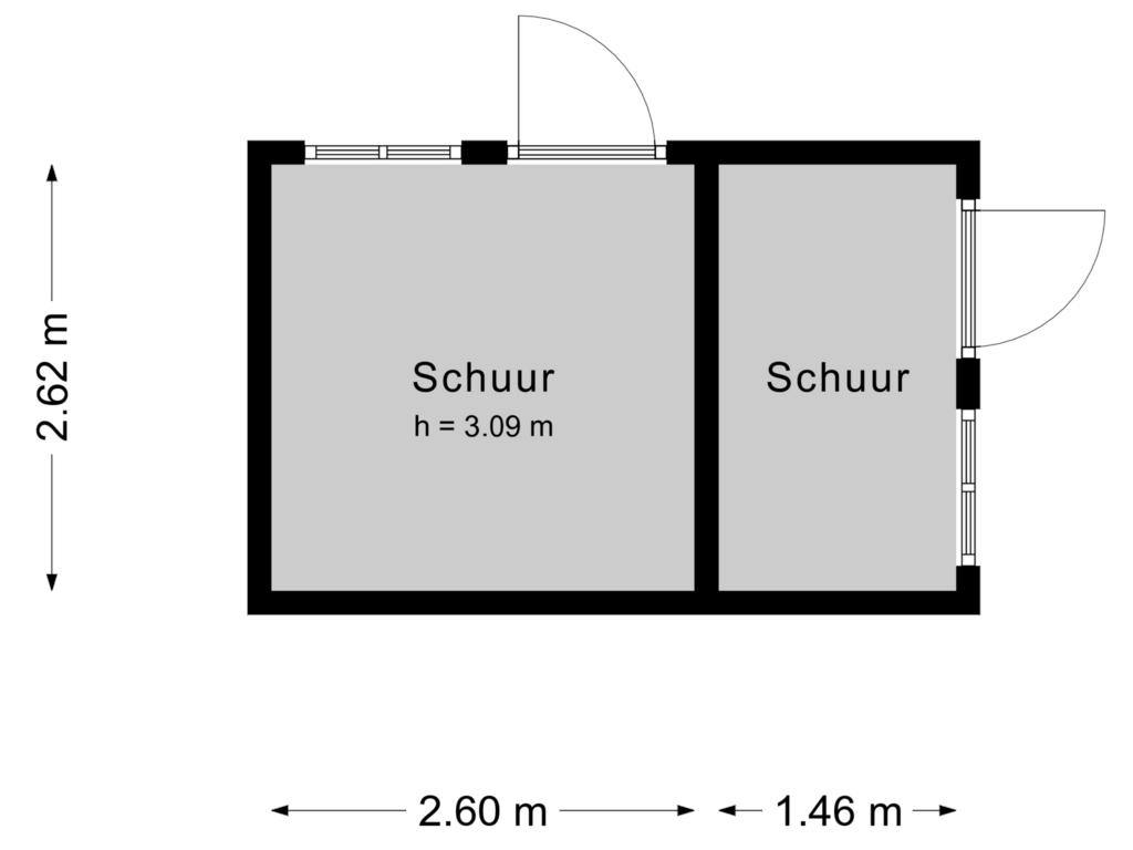 View floorplan of Schuur 2 of Moerbeek 11