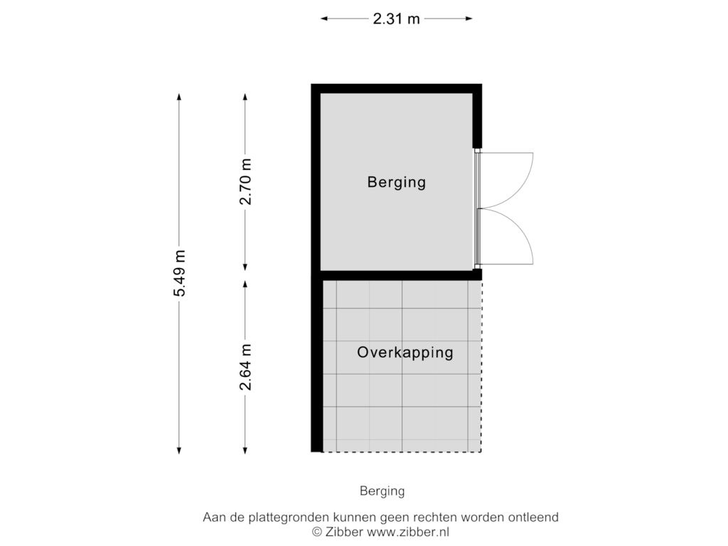 Bekijk plattegrond van Berging van Kamperfoelieweg 8