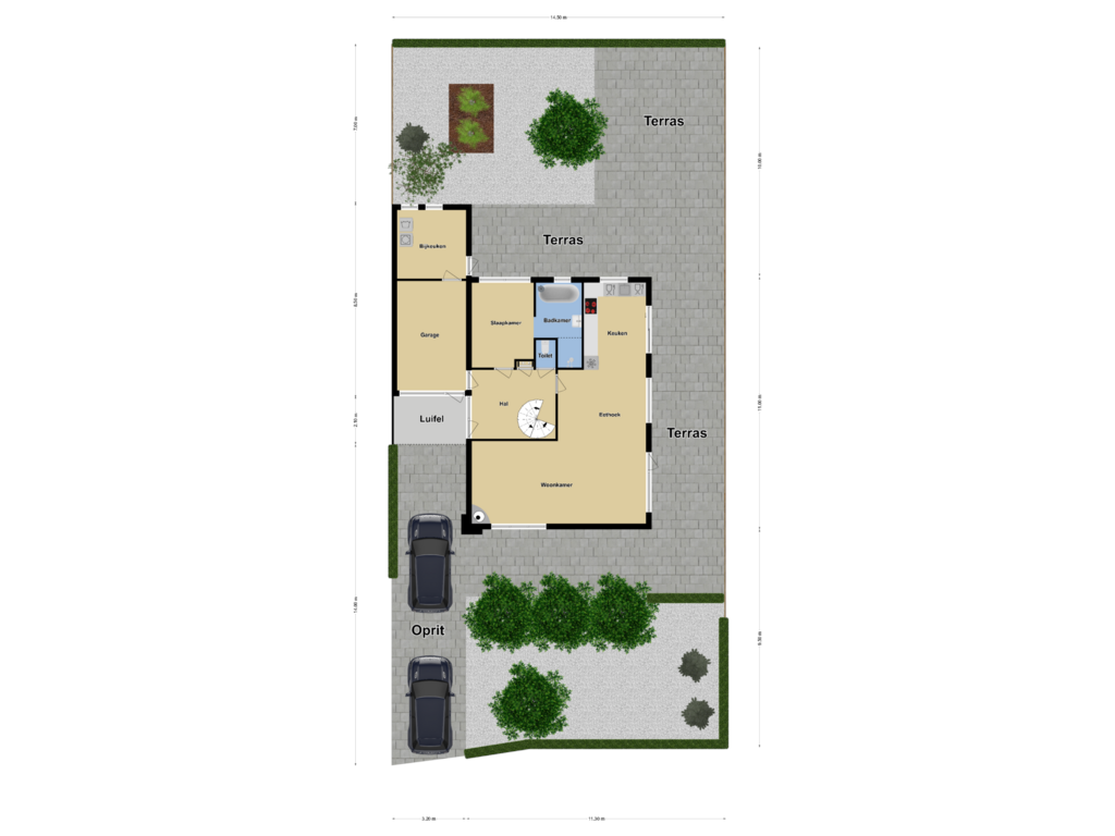 View floorplan of Tuinindeling of Rijnstraat 10