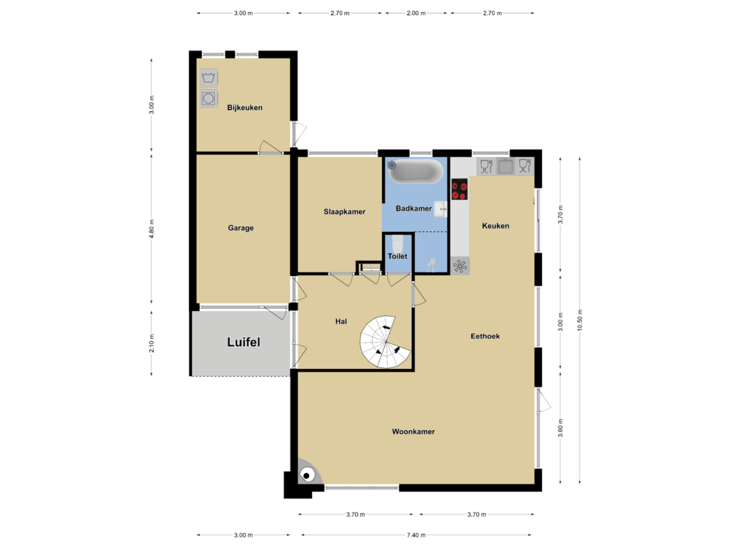 View floorplan of Begane grond of Rijnstraat 10