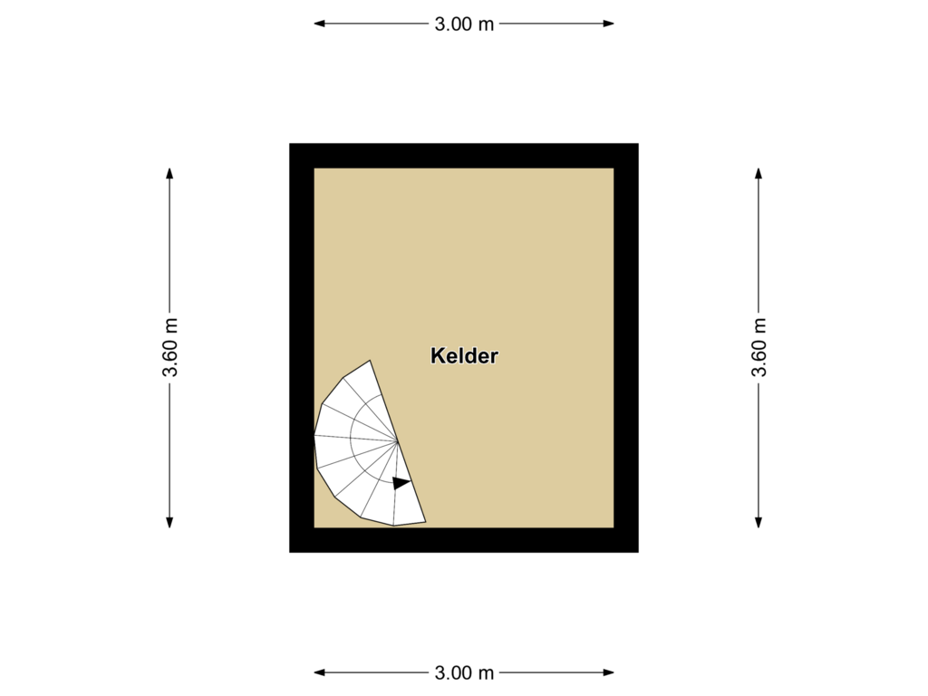 View floorplan of Kelder of Rijnstraat 10