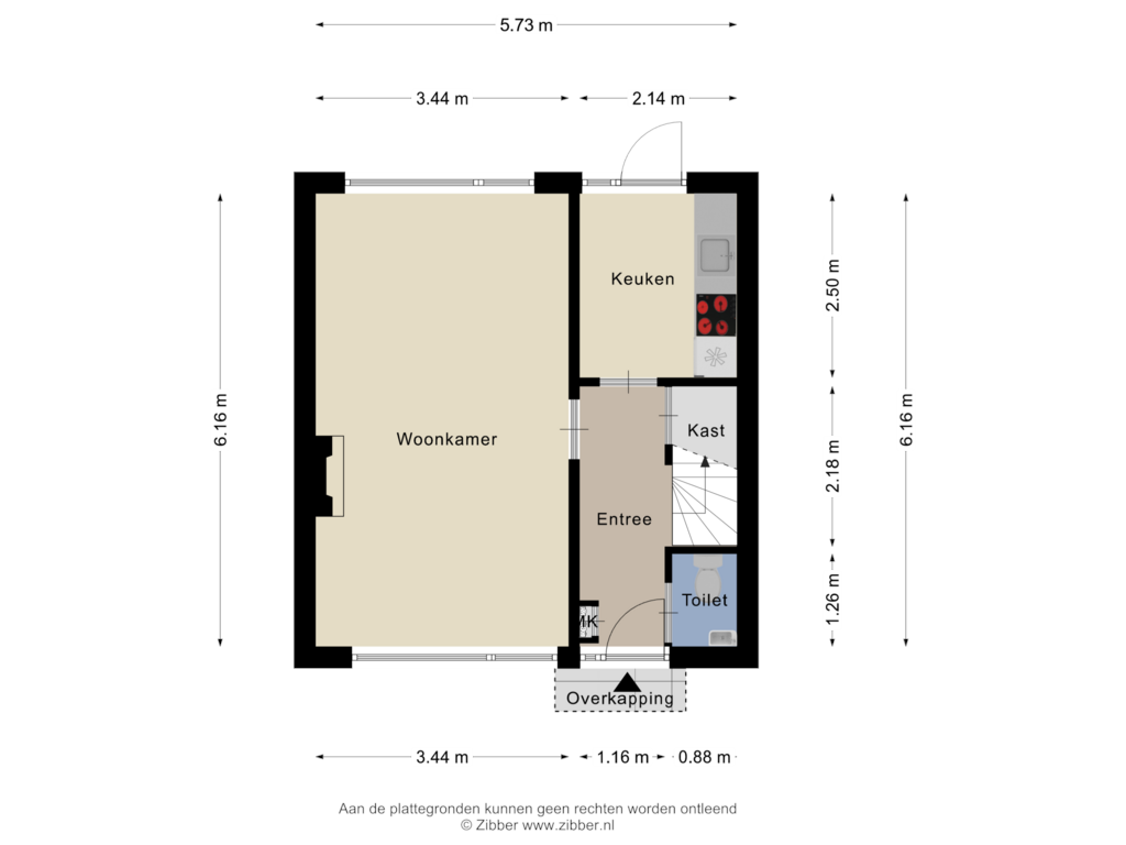 View floorplan of Begane Grond of Blauwverversregel 15