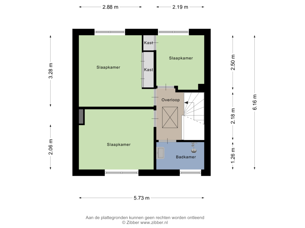 View floorplan of Eerste Verdieping of Blauwverversregel 15