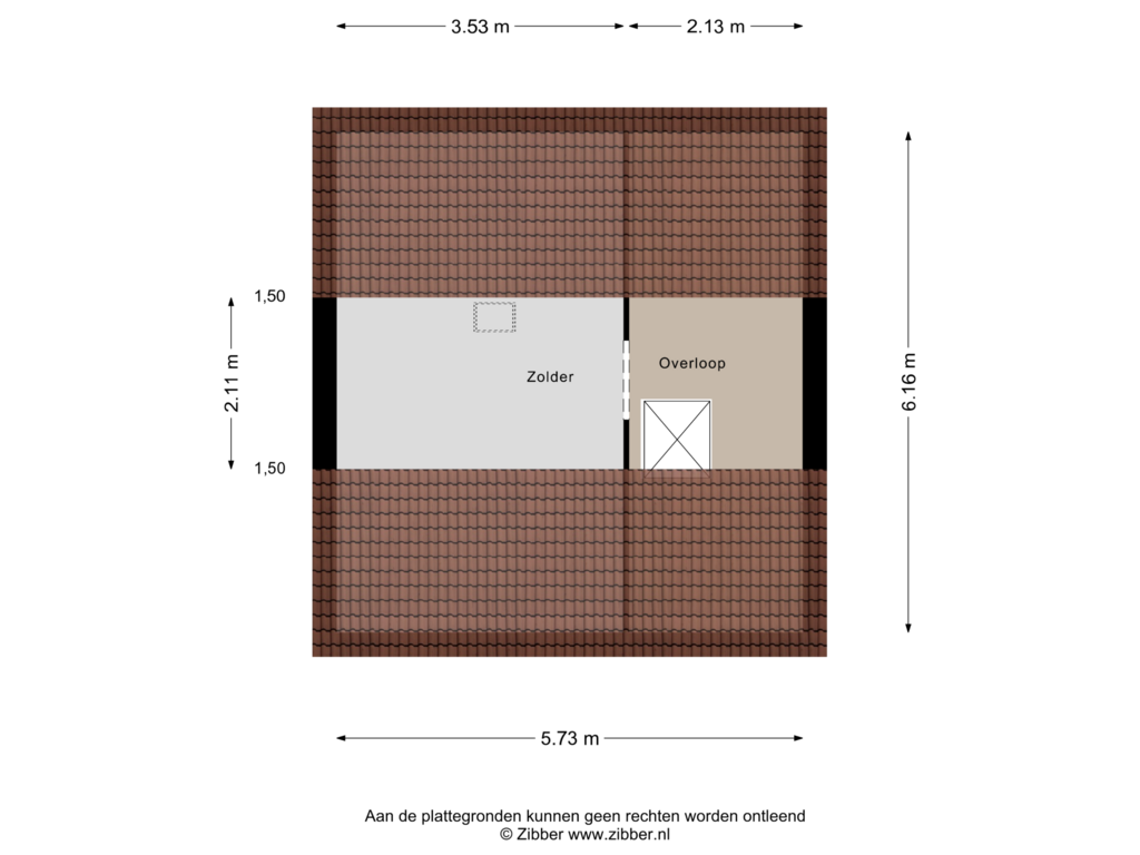 View floorplan of Zolder of Blauwverversregel 15