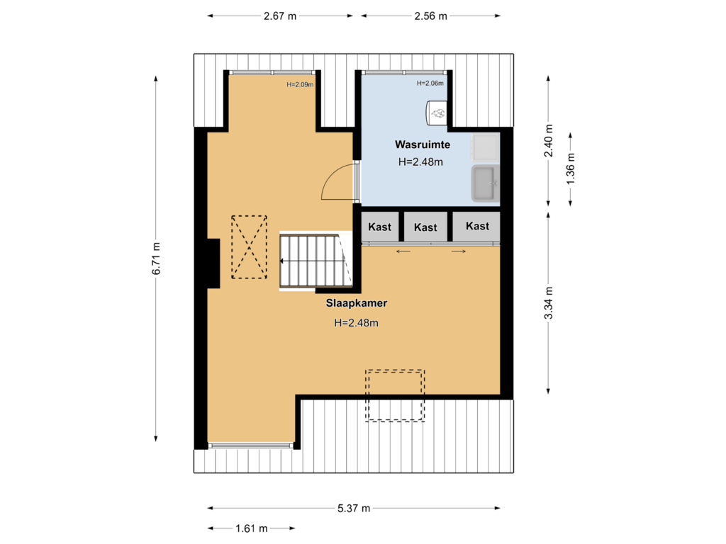 Bekijk plattegrond van Tweede Verdieping van Raadhuisstraat 43